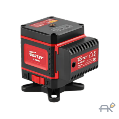 Нивелир лазерный WORTEX LL 0340 в кор. (проекция: крест. 4 плоскости 360. до 25 м (без приемника). +/- 0.3 мм/м. резьба 1/4`. зеленый луч) (0323145)